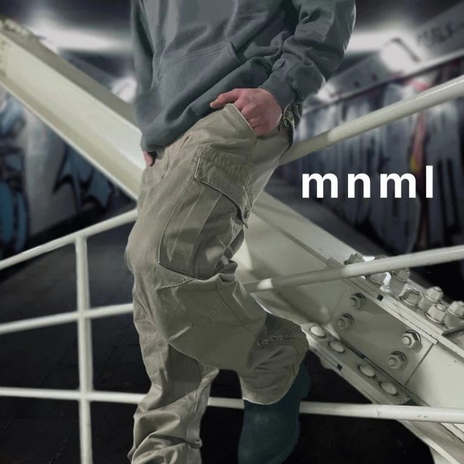 mnml (ミニマル）ZIPPER DENIM CARGO PANTS