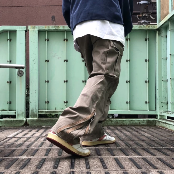 mnml (ミニマル）ZIPPER DENIM CARGO PANTS