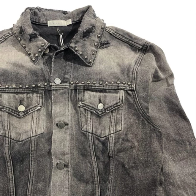 mnml (ミニマル）STUDDED TRUCKER DENIM JACKET